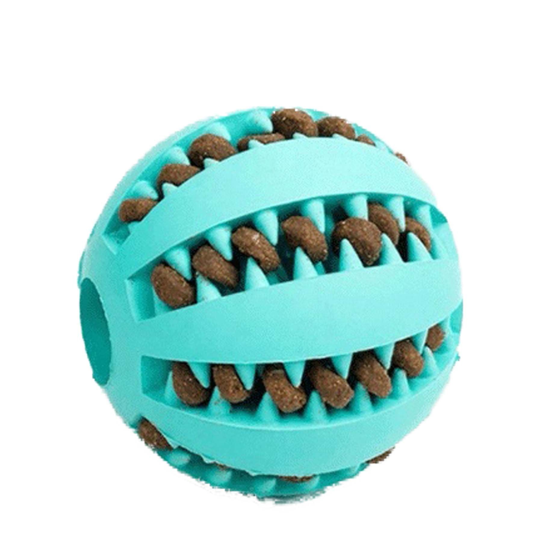 Dog Treat Toy Ball, Dog Tooth Cleaning Toy, Interactive Dog Toys(1 Green+1  Bl